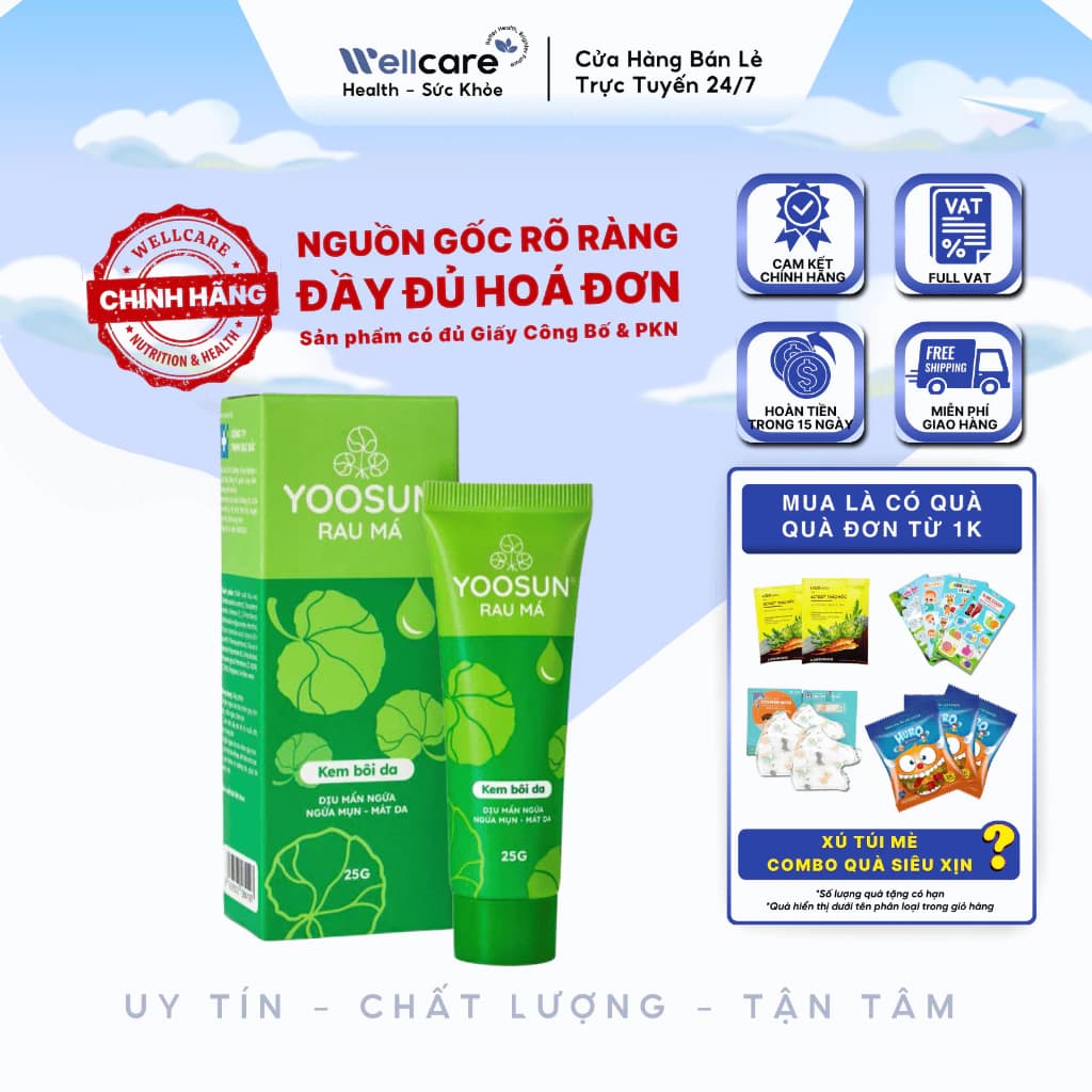 [✨CHÍNH HÃNG] Yoosun Rau Má 25g - Kem Bôi Dưỡng Ẩm Làm Dịu Da Hỗ Trợ Ngừa Mụn Rôm Sảy Và Hăm Da Trẻ Em