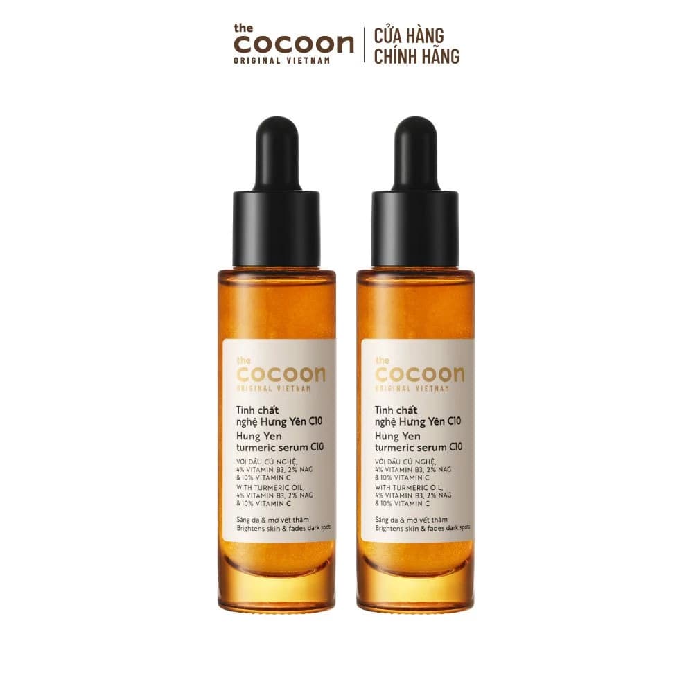 [MUA 2 GIẢM 41%] Combo 2 Tinh chất nghệ Hưng Yên (serum) 10% Vitamin C Cocoon sáng da chuyên sâu & mờ vết thâm 30ml