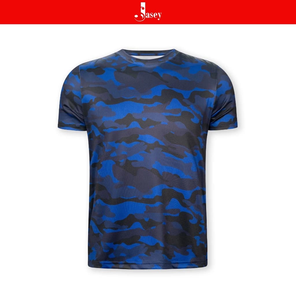 Áo thun nam cộc tay cổ tròn camo/ràn ri JASEY, áo phông nam thể thao mã 4112
