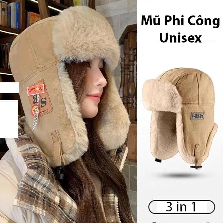 Mũ Phi Công Lót Lông Trapper Hat Giữ Ấm Mùa Đông Unisex  – Mũ Phi Công Thời Trang Cá Tính Dày Dặn Chống Gió Lạnh