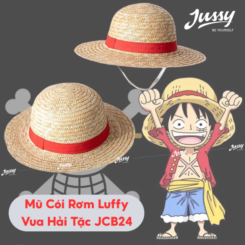 Mũ Cói Rơm Luffy JCB24 Jussy Official Mũ Vua Hải Tặc One Piece Cosplay Hoạt Hình Anime Nón Đi Biển Dã Ngoại