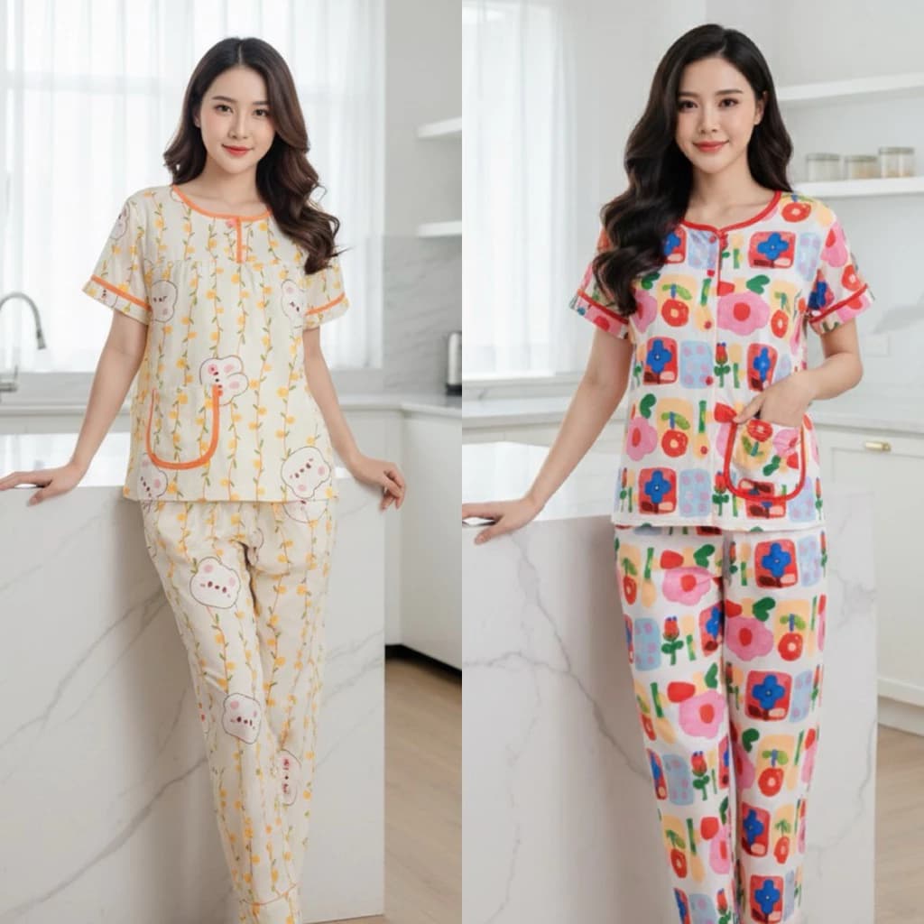 ĐỒ BỘ NỮ MẶC NHÀ - TOLEXINH [40kg-73kg] set bộ tole tay ngắn quần dài (dài quần 95-98-100cm) - Vải tole loại 1- FORM VỪA