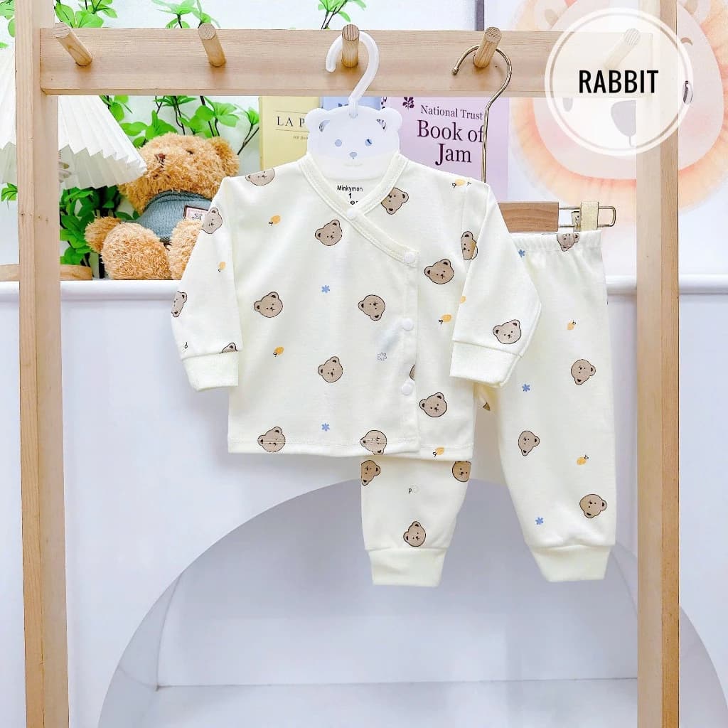 [Loại Nỉ Đẹp] Set 5 Bộ Nỉ Cúc Chéo Vuông Hàn Quốc Đáng Yêu Chất Nỉ Dày Dặn Ấm Áp Cho Bé 3-9kg