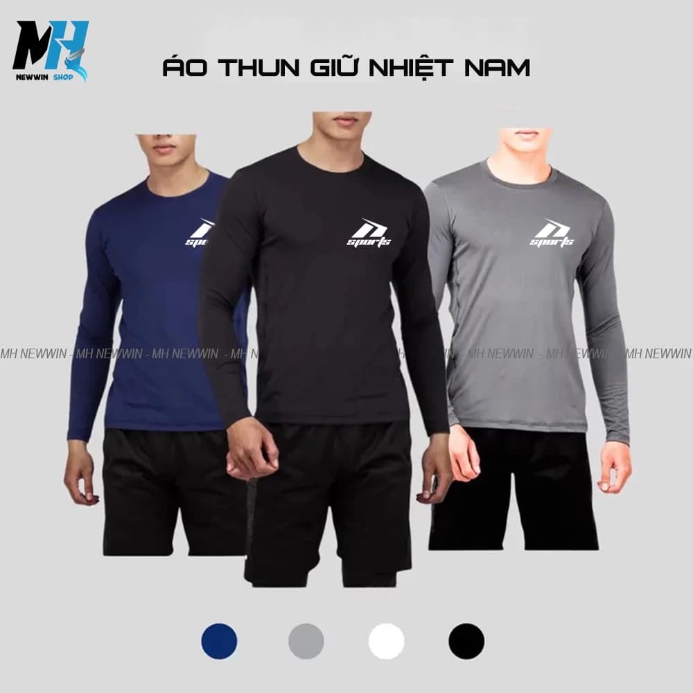 Áo Dài Tay Giữ Nhiệt Thể Thao-Mẫu Sports-Chất thun lạnh-Co giãn 4 chiều mềm mại-Chất đẹp hàng VN 40-90KG