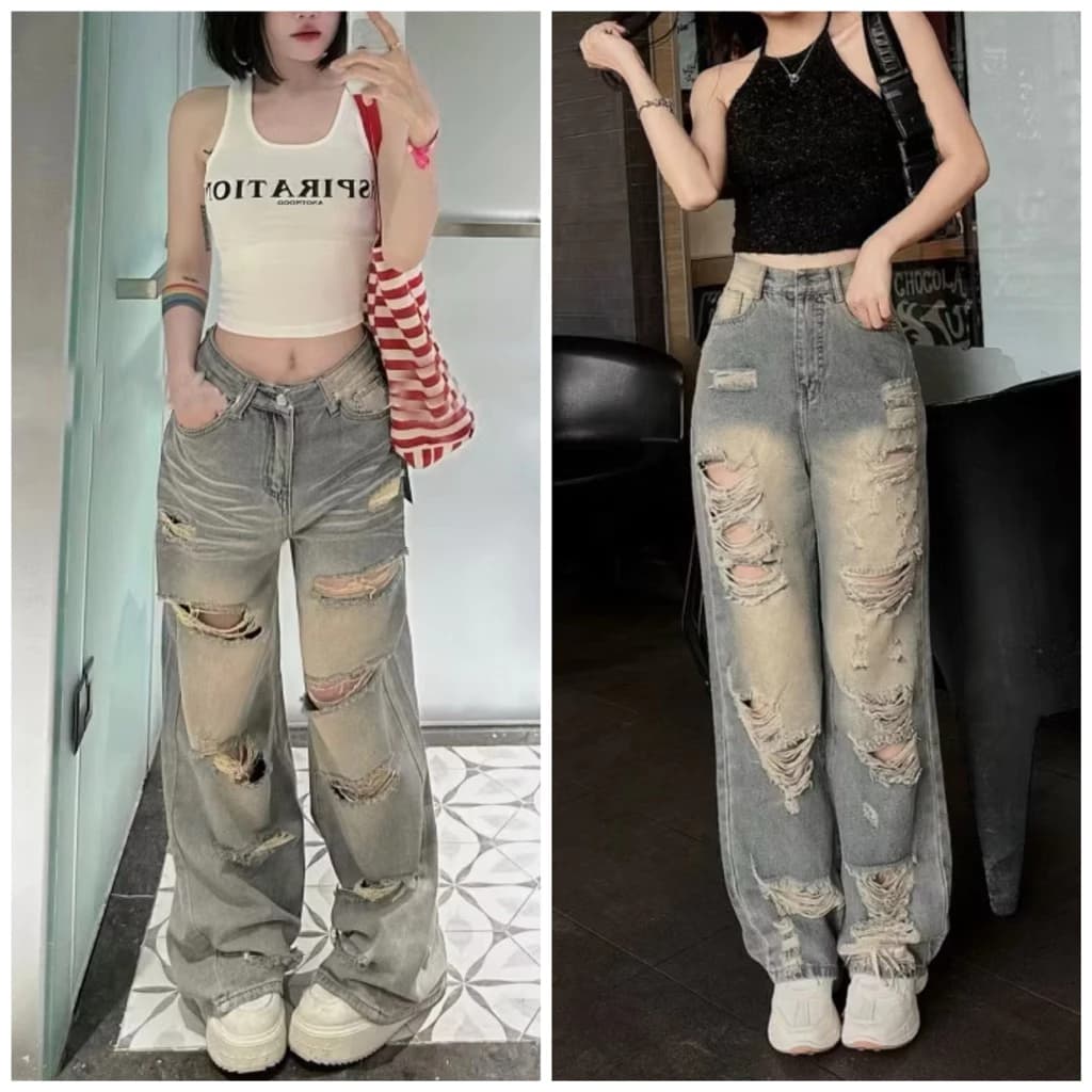 [ bigsize 60_90kg] Quần suông ống rộng dài 105cm