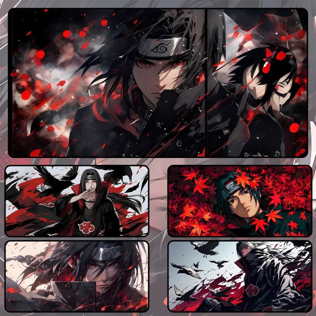 LÓT CHUỘT GAMING ITACHI UCHIHA – LÓT CHUỘT NARUTO ANIME CỠ LỚN | SIZE 30X25 / 80X30 / 90X40 – ĐẾ CAO SU CHỐNG TRƯỢT