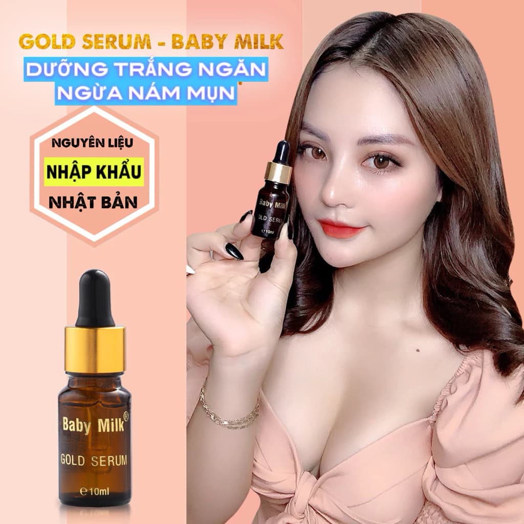 [Mới] Serum Dưỡng Trắng Ngăn Ngừa Nám Mụn Gold Serum - Baby Milk 10ml - Hàng Hiệu Cao Thiên Nhi