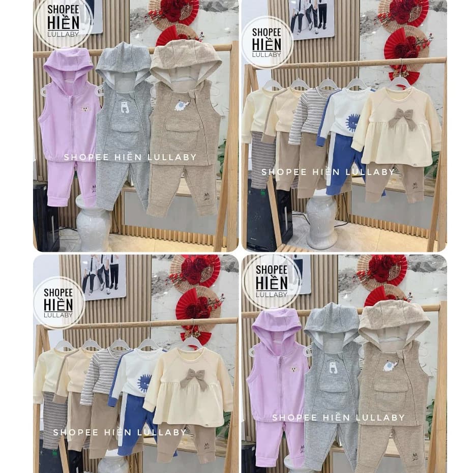 [Little Love Lil / Chính Hãng] Bộ nỉ Little Love Lil cho bé trai, bé gái 0-4 tuổi