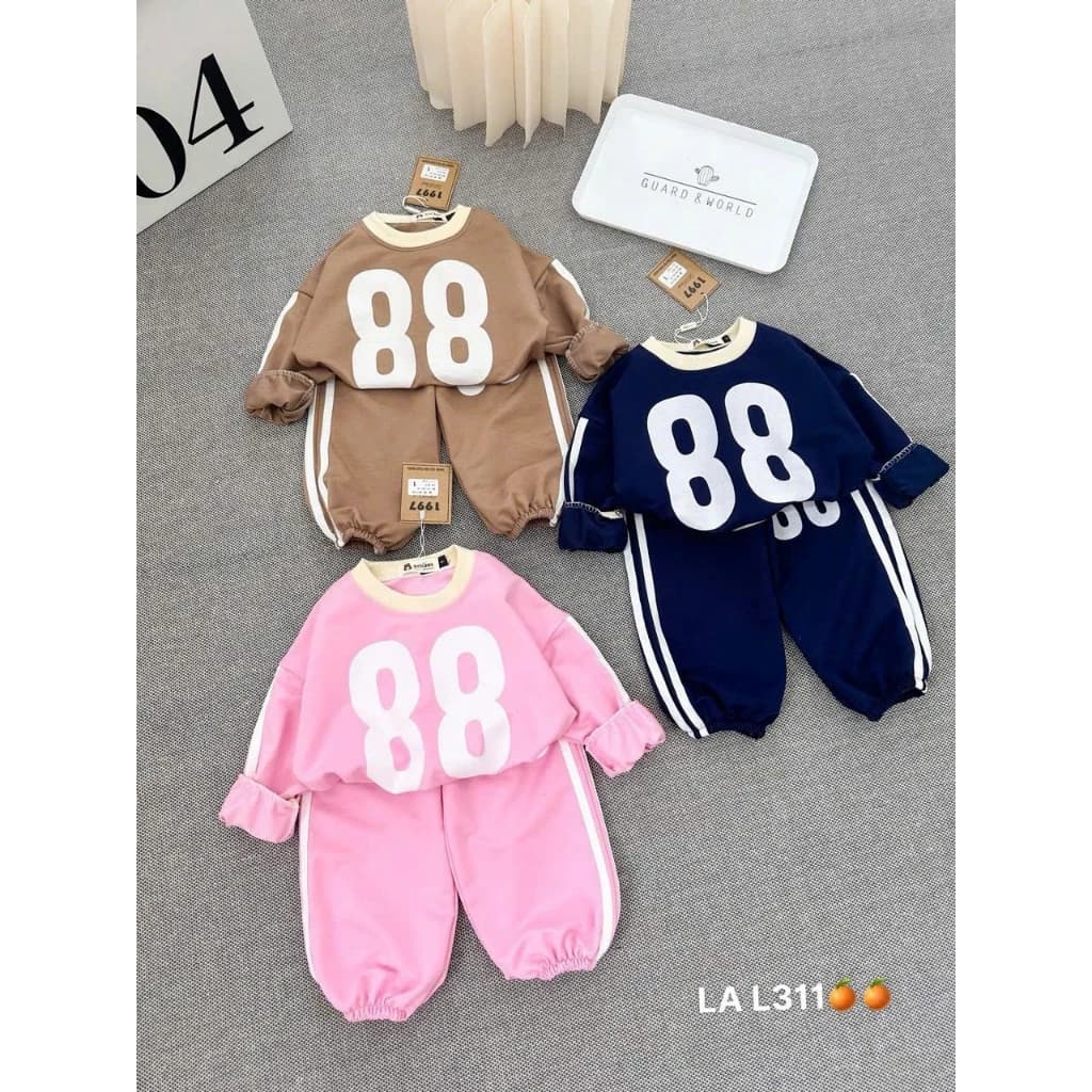 BỌ DAI TAY BO KEM IN SỐ 88 CHO BÉ GÁI