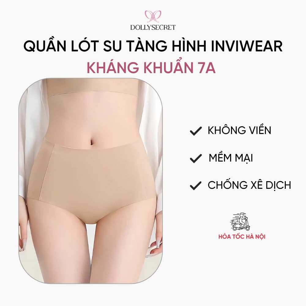 Combo 3 Quần Lót Su Tàng Hình Kháng Khuẩn 7A INVIWEAR DOLLY SECRET Không Viền May Cao Cấp Q12