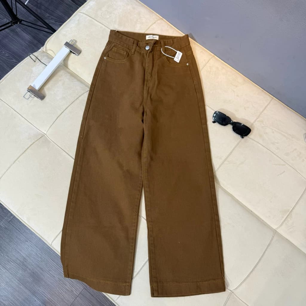 (95cm) Quần Jean Nữ Ống Suông Trơn Shop Nhí   ( K01 - quần suông kaki ) 7176