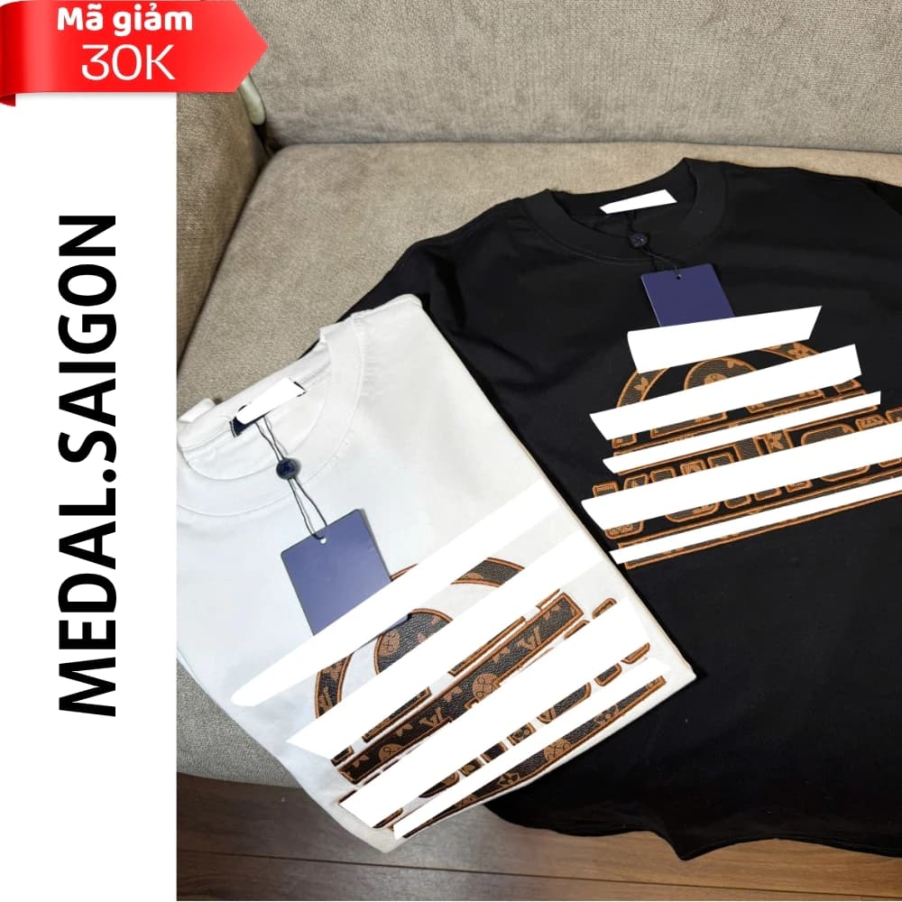 Áo Thun Lver Thêu Da Vòng Cung – Áo Phông Streetwear, Cotton Hàn Mát Lạnh Cao Cấp Hàng Rep 1.1
