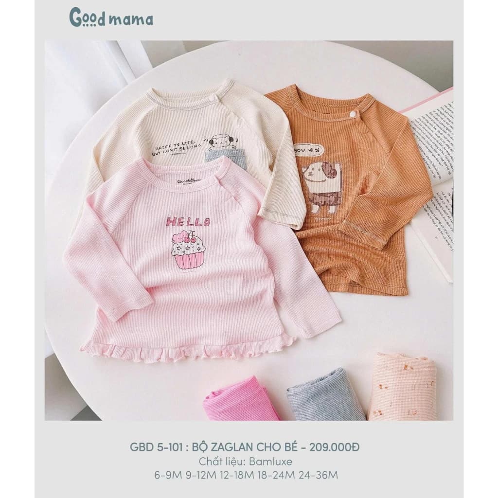 [Goodmama/Chính Hãng]Bộ quần áo giữ nhiệt chất tăm cho bé yêu