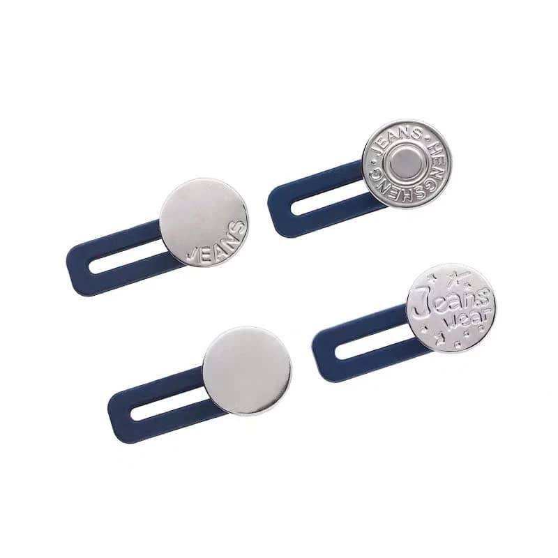 Nút Mở Rộng Thắt Lưng, Nới rộng Eo Quần, Khóa Điều Chỉnh màu trắng bạc, loại 1 nút thắt