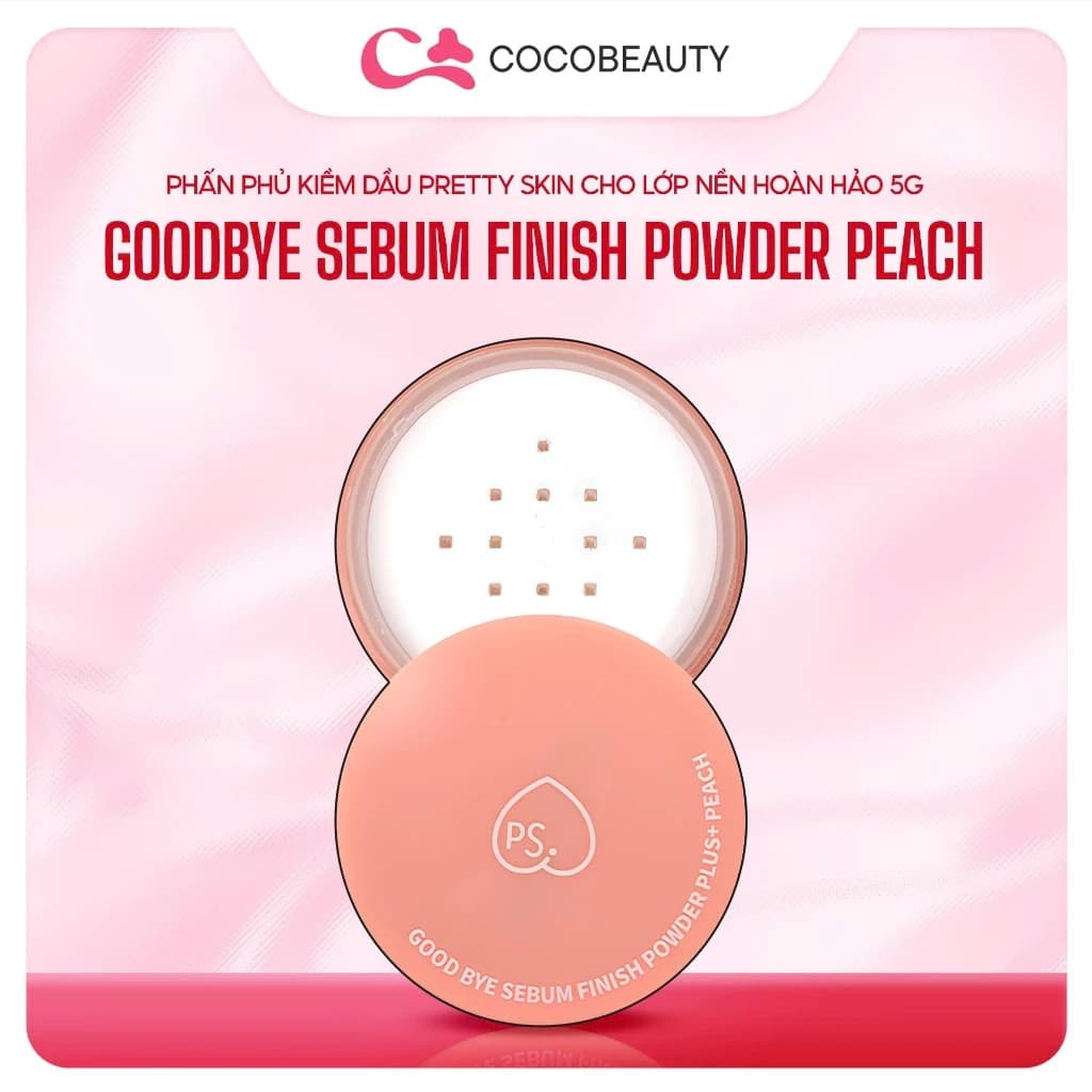 Phấn Phủ Kiềm Dầu Goodbye Sebum Finish Powder PRETTY SKIN, Cho Lớp Nền Hoàn Hảo - 5g