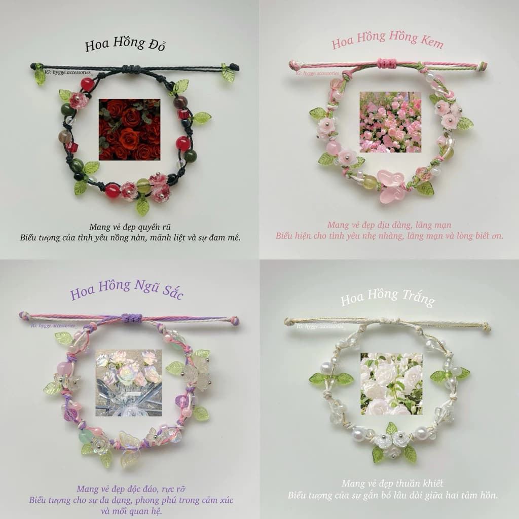 Vòng tay “ Rose “ - Vòng tay Handmade - HYGGE ♡.•*