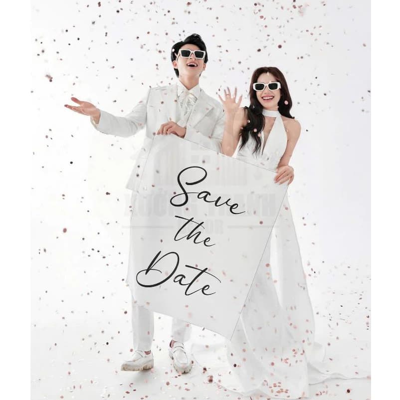 Bảng Save The Date chất liệu Canvas cao cấp Chụp Ảnh Cưới, Save The Date chụp ảnh cưới, phụ kiện chụp ảnh