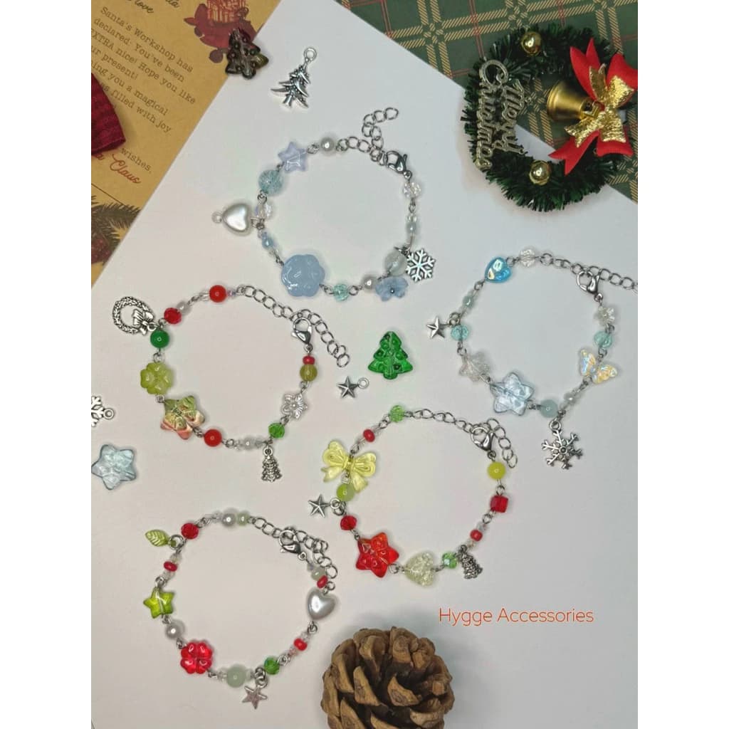 [Set quà tặng ] Vòng tay và móc khoá Giáng Sinh - Vòng tay Handmade - Set quà tặng Giáng Sinh - HYGGE ♡.•*