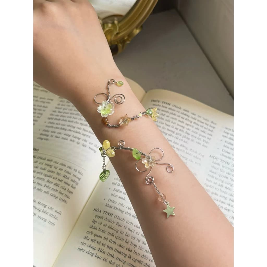 [ Đọc kĩ mô tả ] Vòng tay  “ Nymrill 💚 “ Handmade thép không rỉ - Phụ kiện trang sức - Vòng đeo tay - HYGGE ♡.•*
