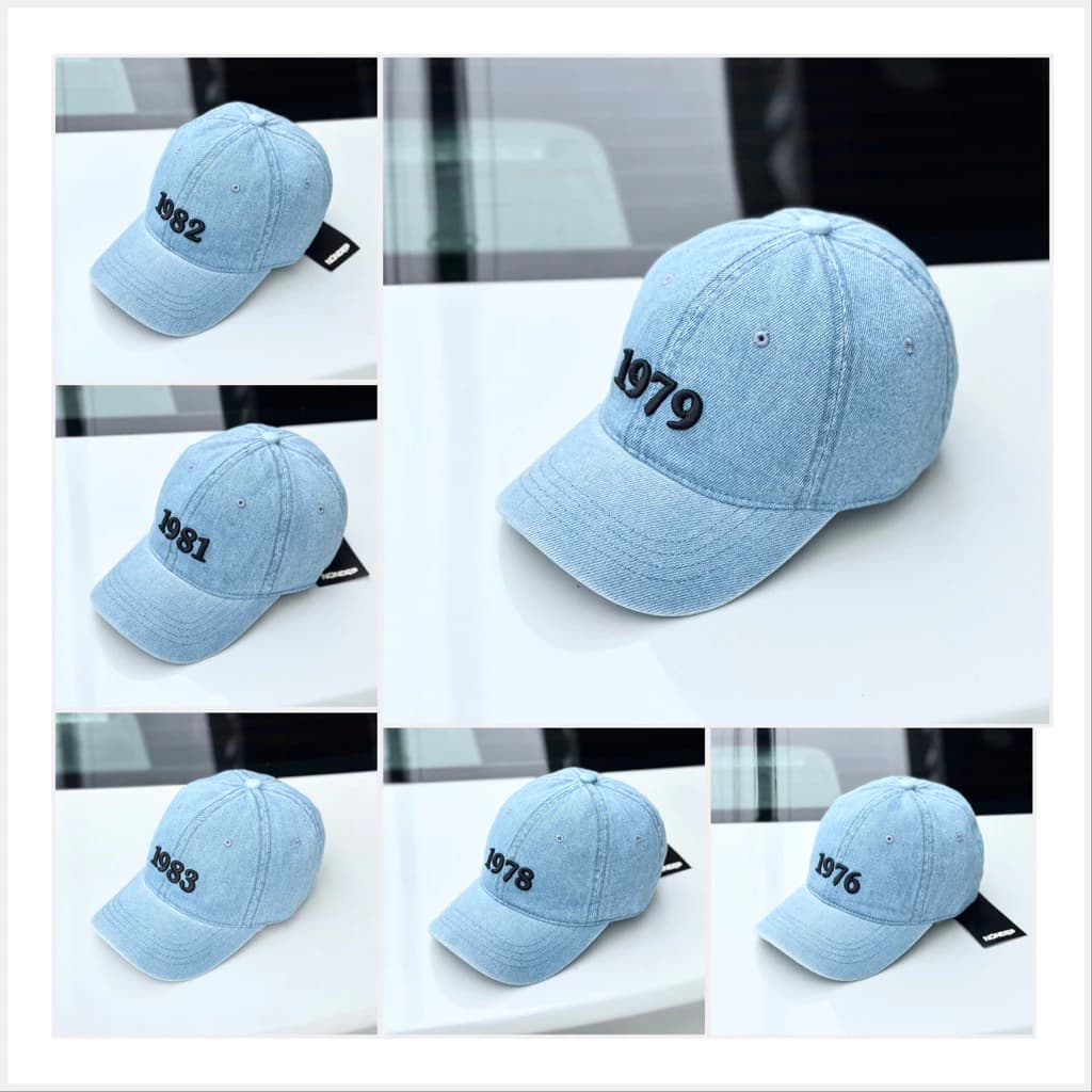 Mũ Lưỡi Trai Jean Cao Cấp Thêu Năm Sinh Phong Cách Korea Chất Liệu Jean Mềm Phong Cách Unisex