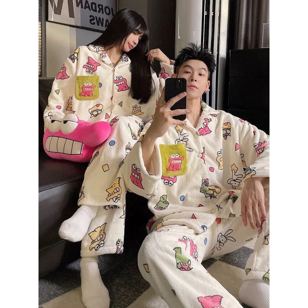 𝐘𝐮𝐫𝐢.𝐬𝐭𝐨𝐫𝐞 Set Bộ Ngủ Lông Mặc Đôi Siêu Ấm Đáng Yêu