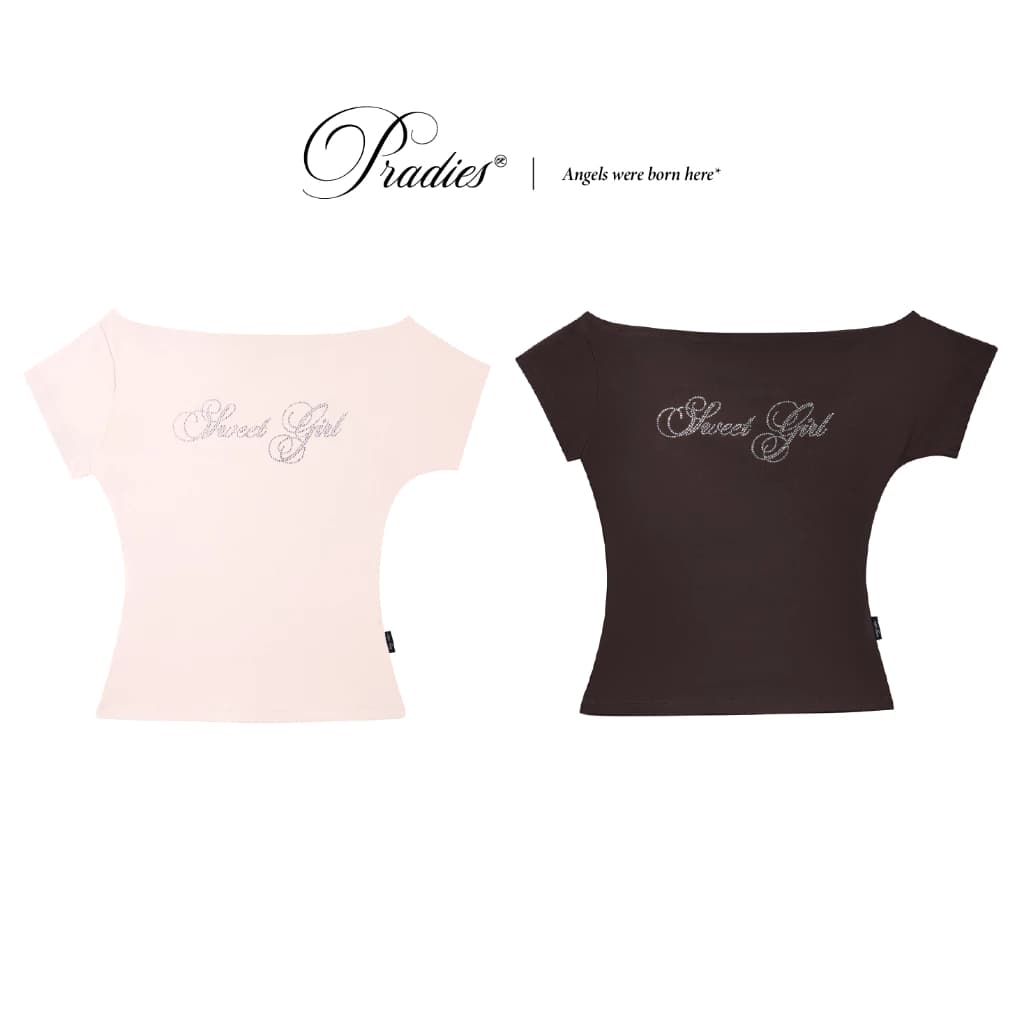 Áo Trễ Lệch Vai Kiểu PRADIES - Bling Off Shoulder Top