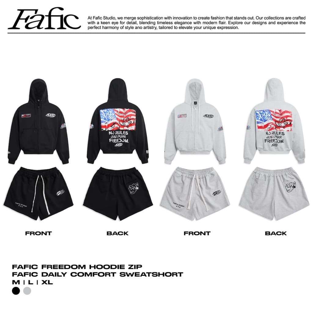 Áo khoác zip dây kéo nỉ Cua FREEDOM không xù chống nắng HOODIE ZIP BIG BOXY FAFIC studio 400gsm NAM NỮ UNISEX