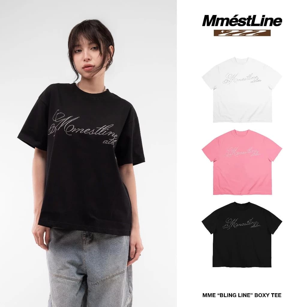 Áo thun MMESTLINE "BLING" form Boxy chất liệu Premium Cotton Đính Đá