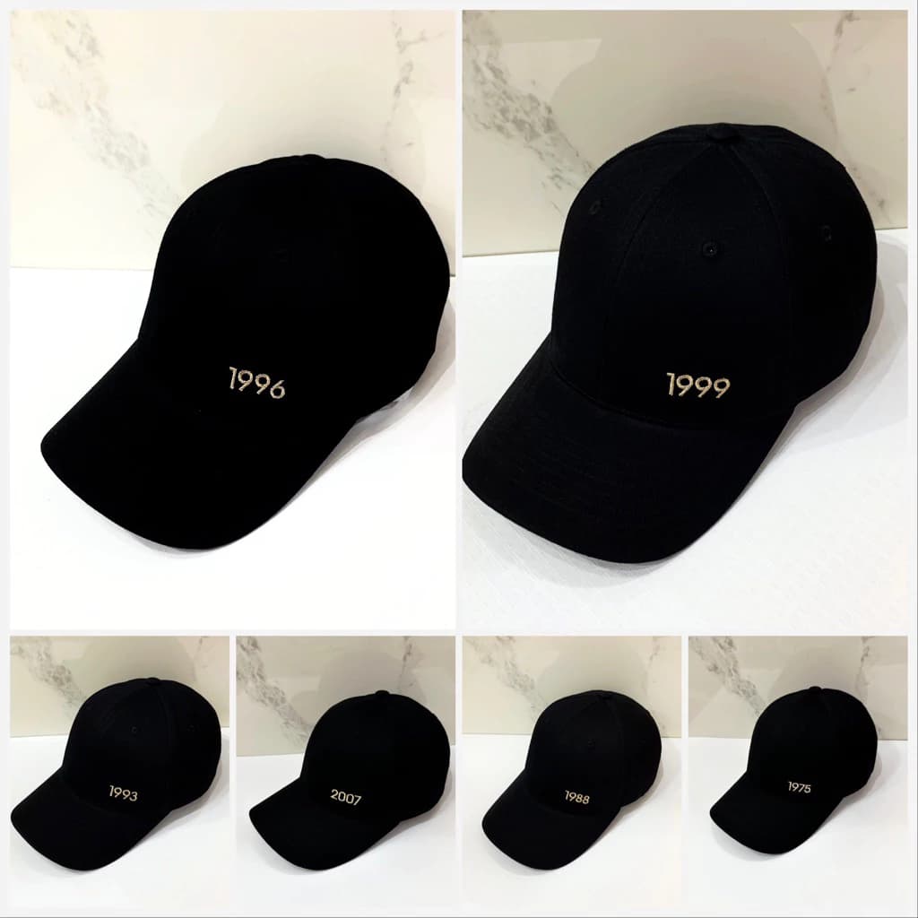 Mũ lưỡi trai thêu năm sinh 197x,198x,199x,200x mũ lưỡi trai korea cao cấp 2026 Phong cách Unisex chống nắng free size