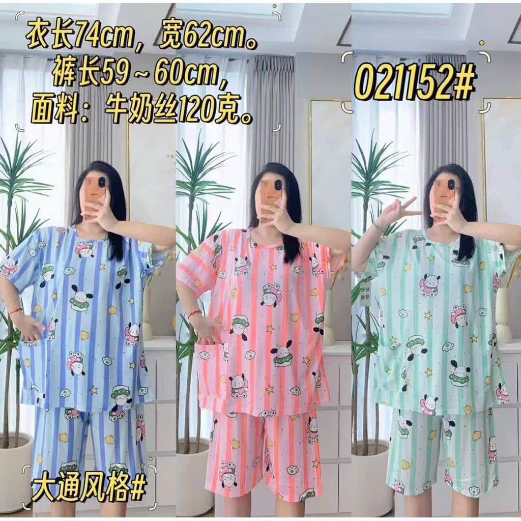Đồ ngủ bigsize, bộ thun size lớn mặc nhà từ 75kg - 110kg, ngang áo 67cm, Ship Hoả Tốc trong 30’