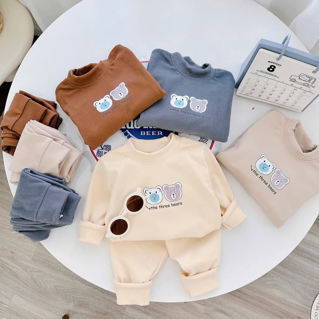 M66 - Com bo 3   Đồ bộ cho bé trai - Bô dài tay cho bé trai bé gái 6-16kg
