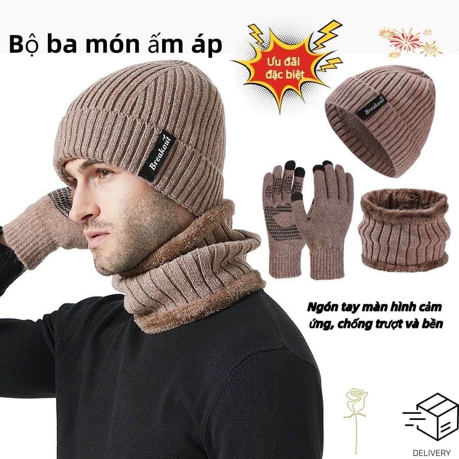 Bộ Sưu Tập 3 Mũ Len Đa Năng - Thiết Kế Gập Gọn, Vải Co Giãn 4 Chiều, Phụ Kiện Must-Have Mùa Đông