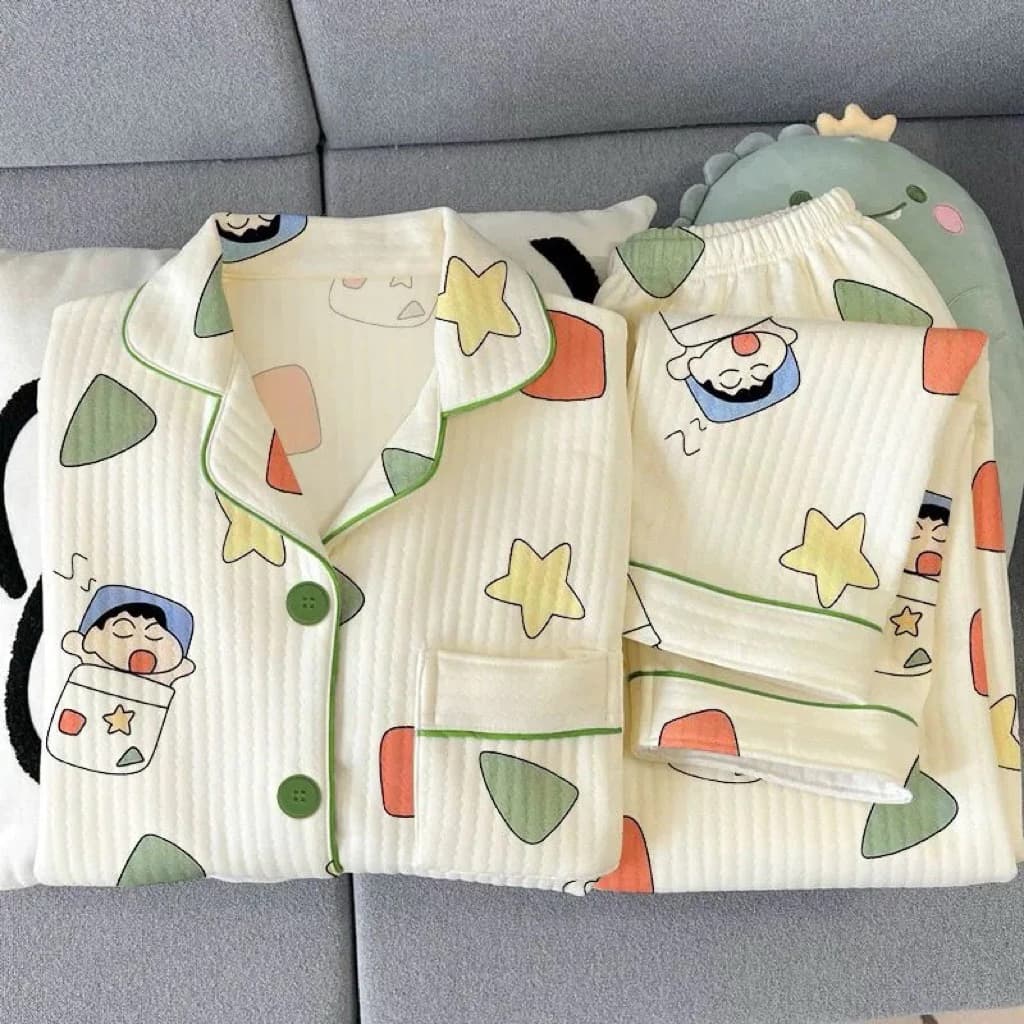 Bộ đồ ngủ dài tay họa tiết siêu xinh, dày dặn