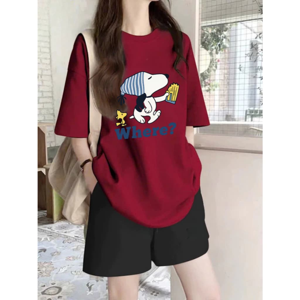 Bộ đùi thun nữ mặc nhà in hình xinh Menina_studio, sét bộ mặc nhà quần đùi vải thun cotton 100% form rộng thoãi mái