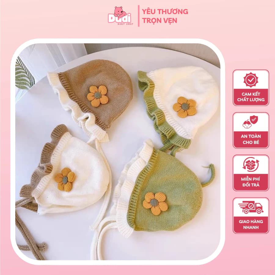 [6-24 THÁNG TUỔI] Mũ Len Đen Sang Trọng Mềm Mịn, Ấm Áp & Siêu Dễ Thương Phong Cách Mới Chống Gió - M22