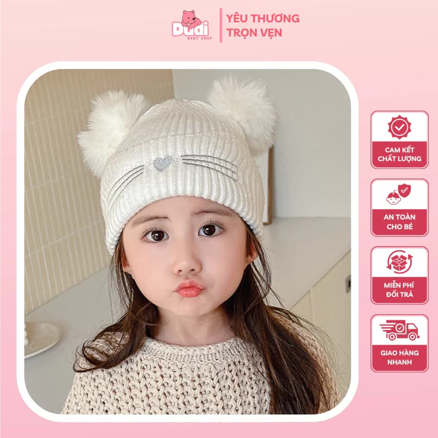 [6-24 THÁNG TUỔI] Mũ len cao cấp có chụp tai, ấm áp và chống lạnh, mũ trùm đầu mềm mại và ấm áp, thoải mái - M26