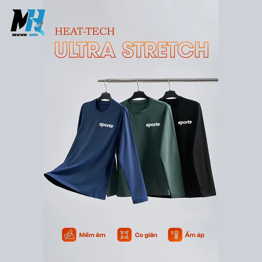 Áo Dài Tay Giữ Nhiệt Thể Thao-Mẫu SPORTS-Chất thun lạnh-Co giãn 4 chiều mềm mại-Chất đẹp hàng VN 40-90KG