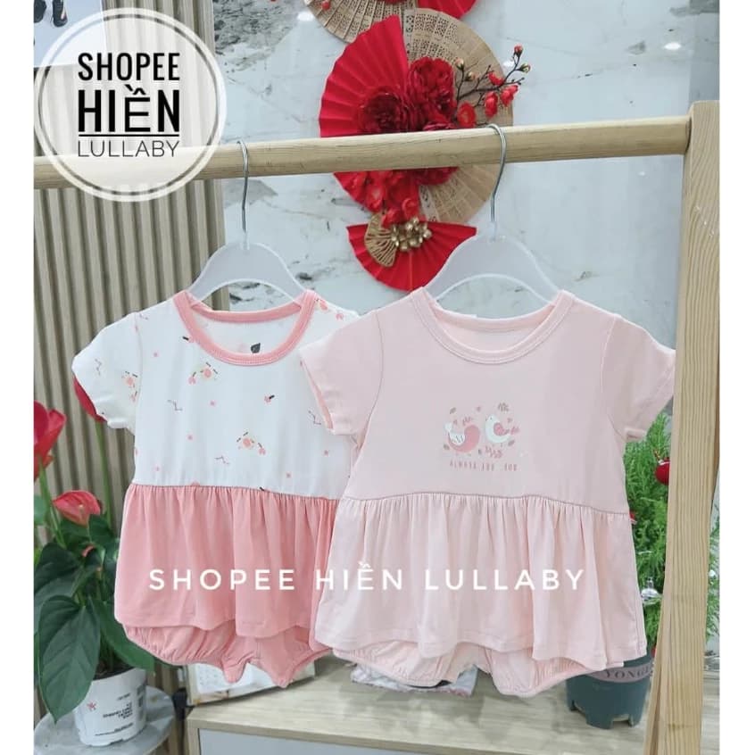 [Lullaby/Chính Hãng] Bộ quần áo cộc tay Lullaby chất petit mềm mát cho bé gái size 9m - 4y