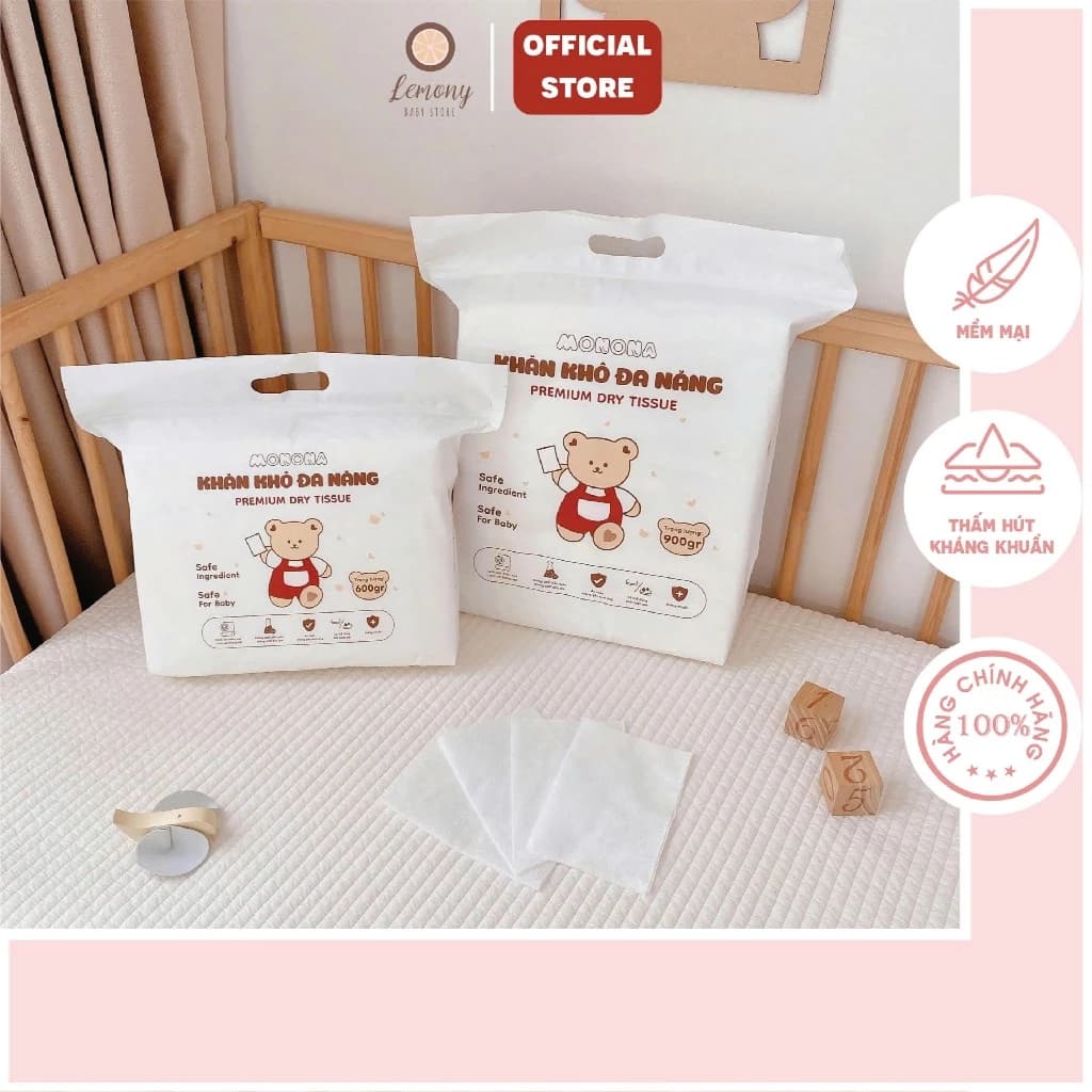 Khăn khô đa năng Monona, vải siêu mềm, siêu thấm hút, an toàn cho bé sơ sinh
