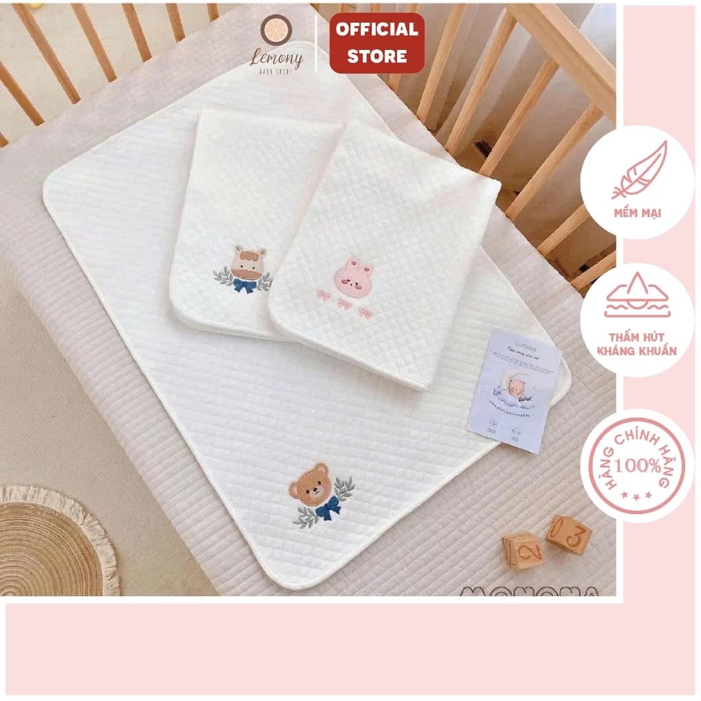 Lót chống thấm cho bé, tấm lót chống thấm 4D thay bỉm họa tiết cao cấp