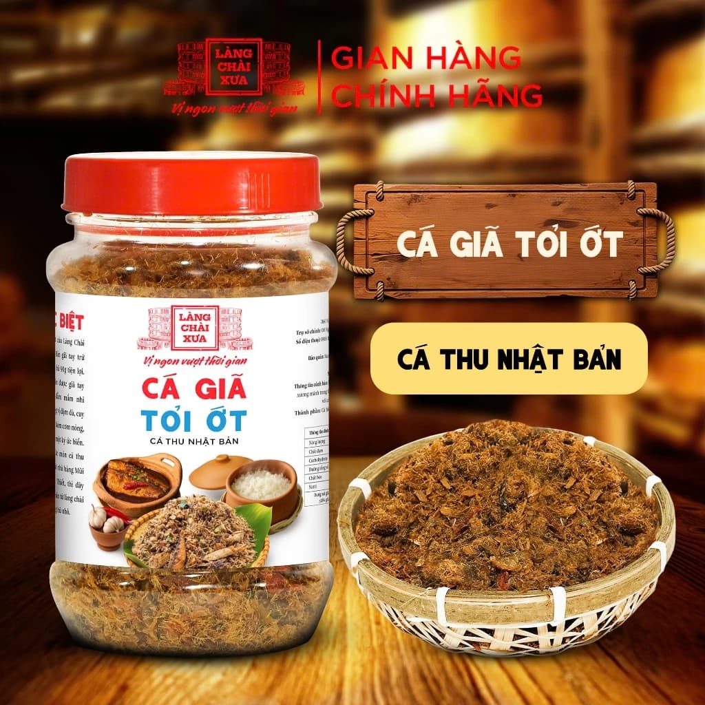 [Hủ 90g] Cá giã tỏi ớt Làng Chài Xưa loại đặc biệt ăn liền, chuẩn vị xưa ăn kèm cơm nóng cháo trắng