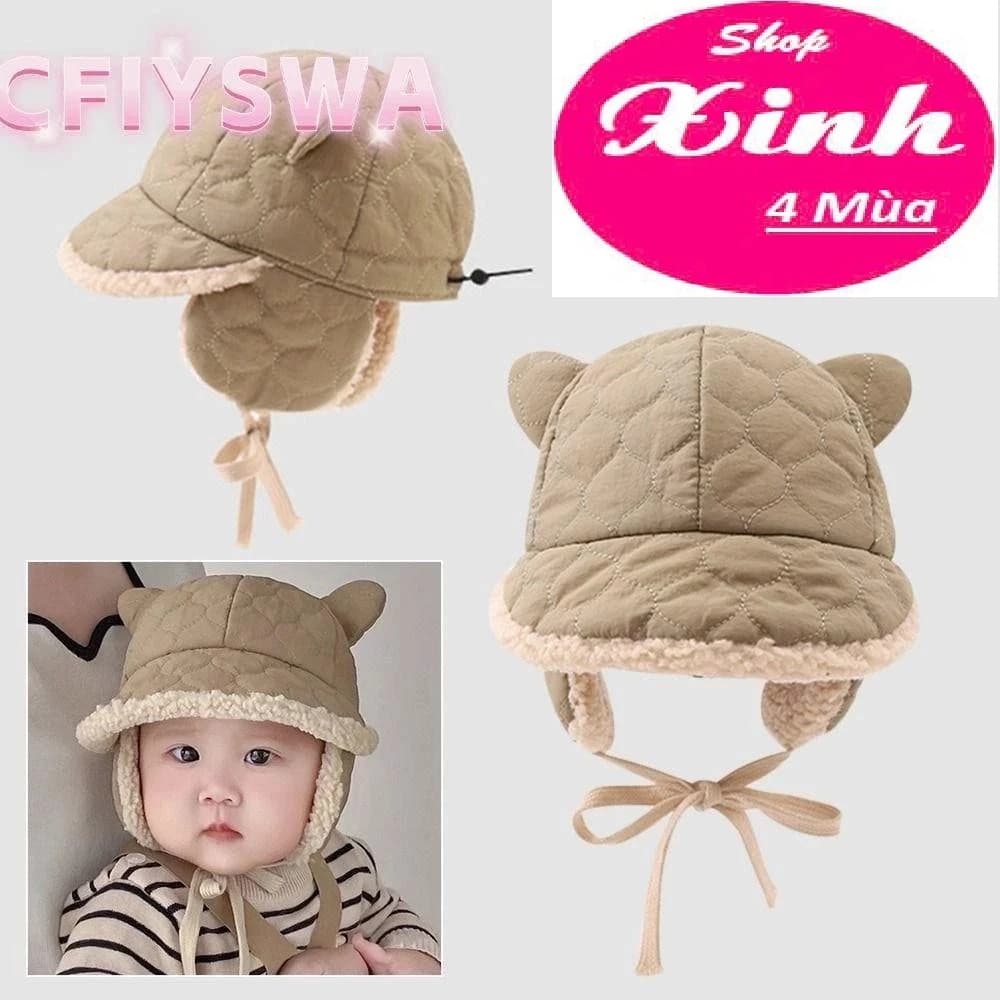 (Combo) Mũ Phi Công Trẻ Em (Từ 6th-2T)(Trần Trám) Lót Lông Cừu Giữ Ấm Bảo Vệ Tai Chống Gió Ấm Áp (647SX4M)
