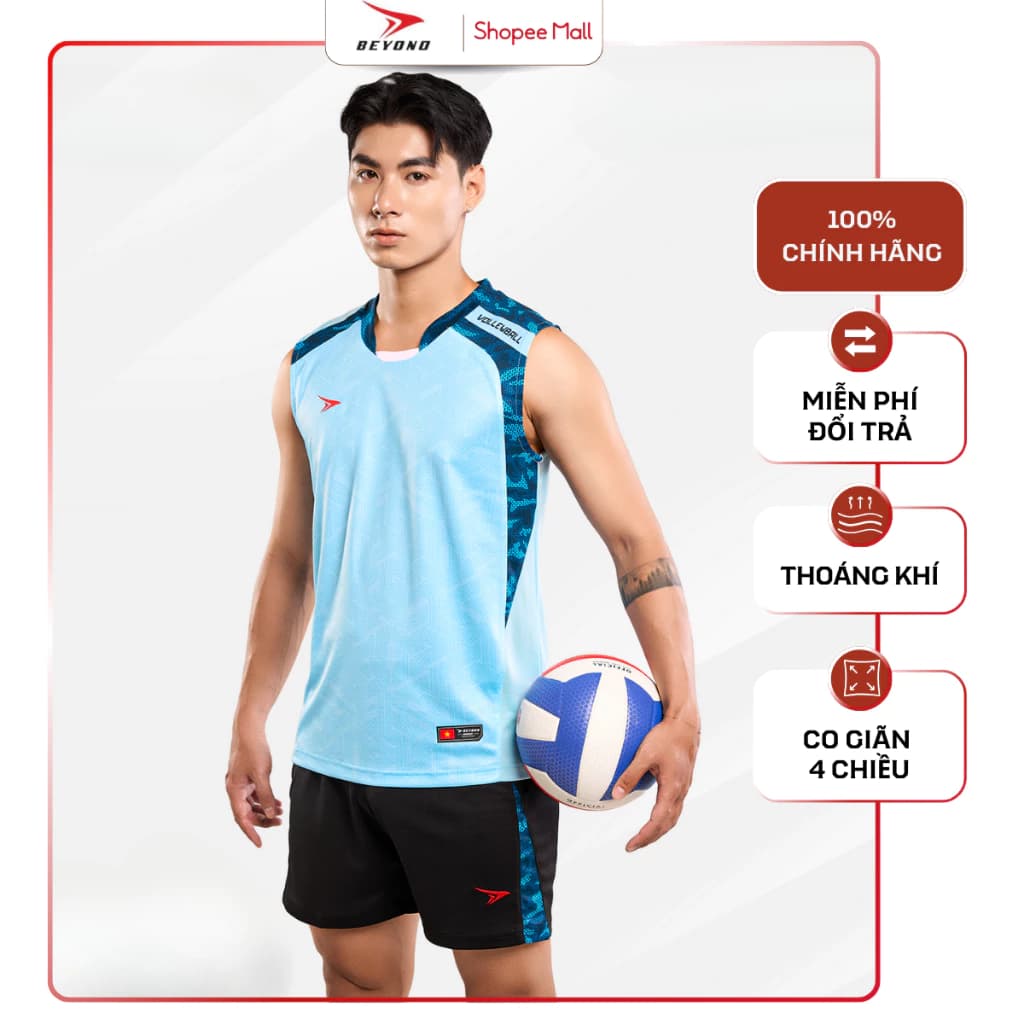Bộ Quần Áo Ba Lỗ Bóng Chuyền Nam BEYONO ICON Thoáng Mát