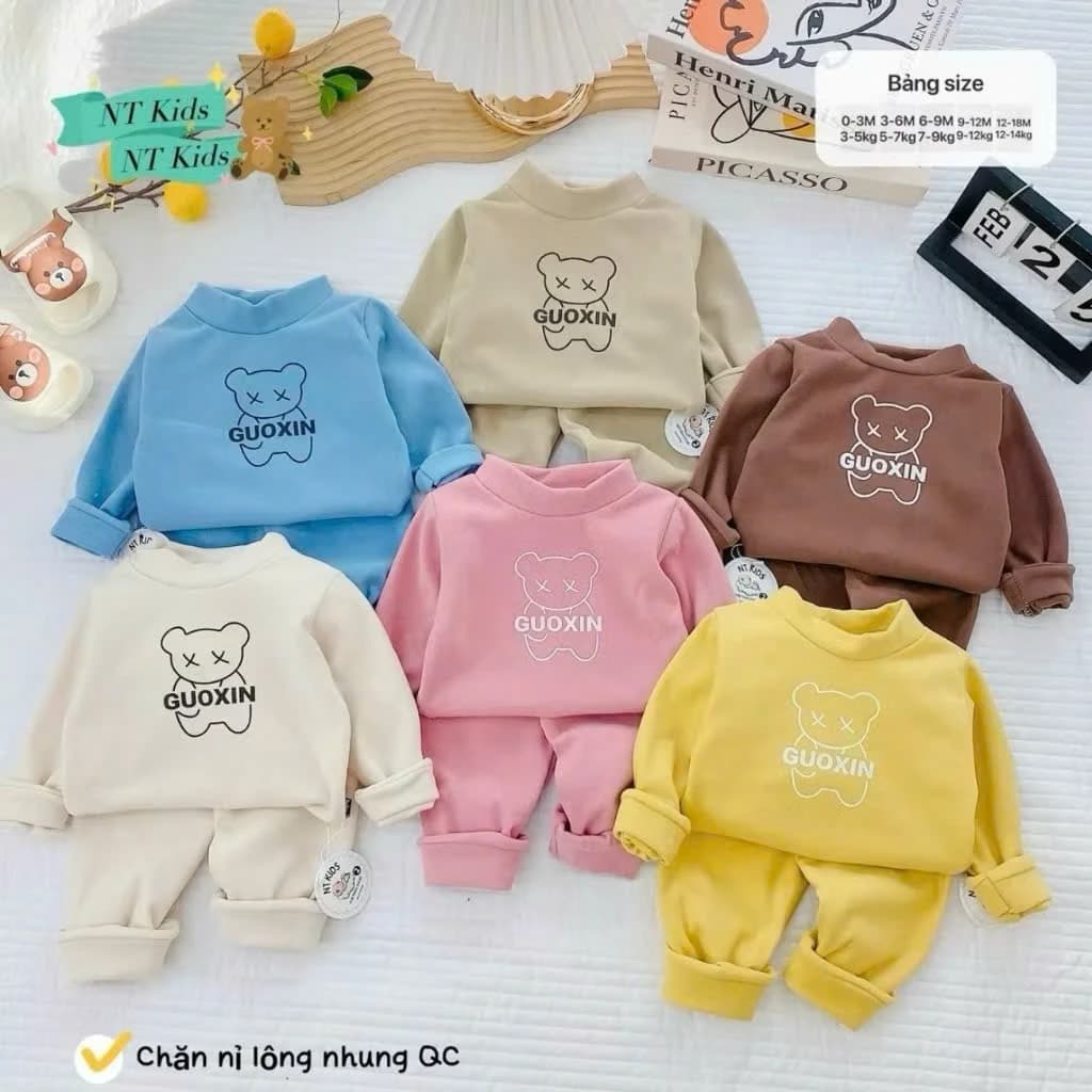 A6 - Com bo 3 Đồ bộ cho bé trai - Bô dài tay cho bé trai bé gái 6-16kg