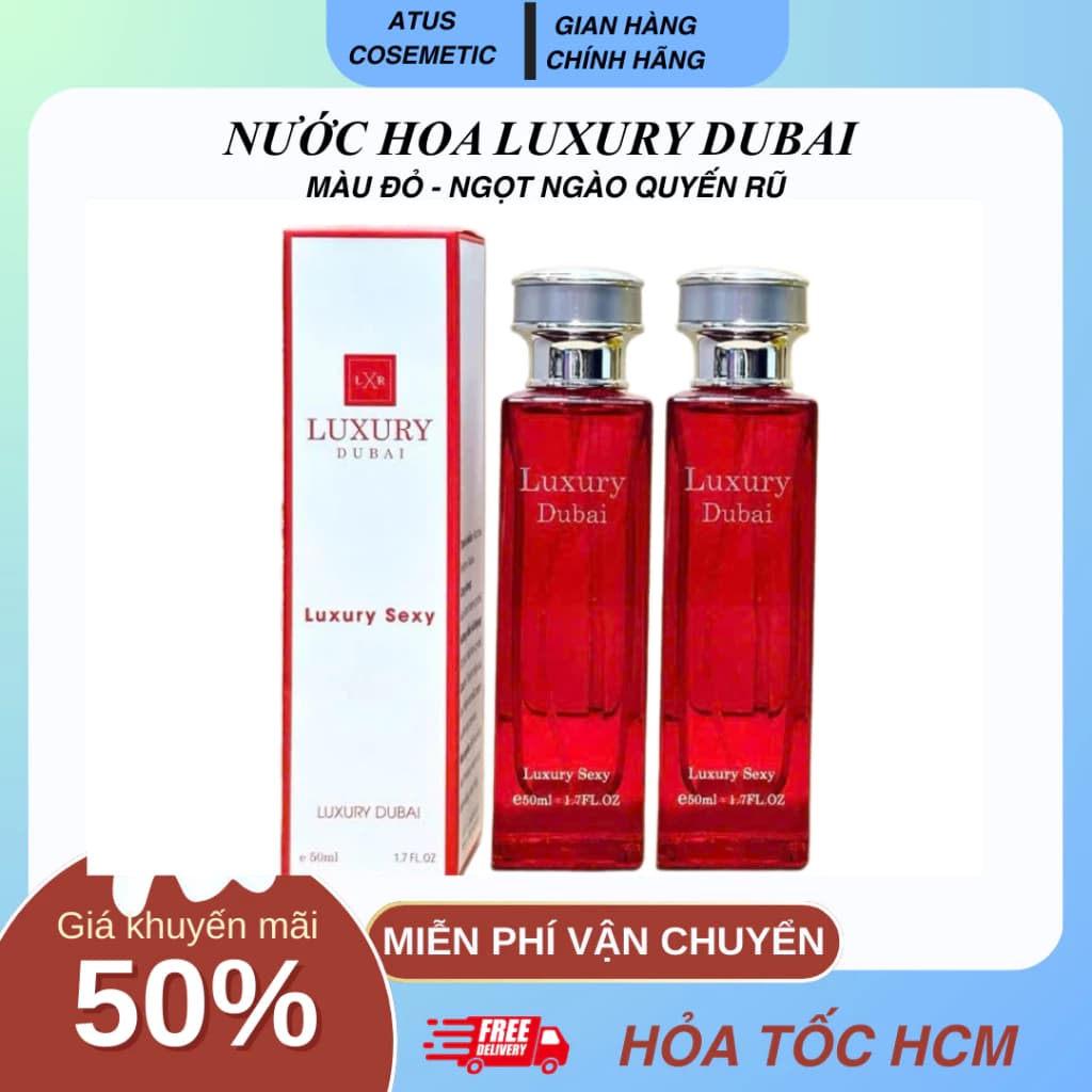 Nước hoa Dubai Luxury màu đỏ Ngọt Ngào Quyến Rũ, Sexy 50ml lưu hương lâu