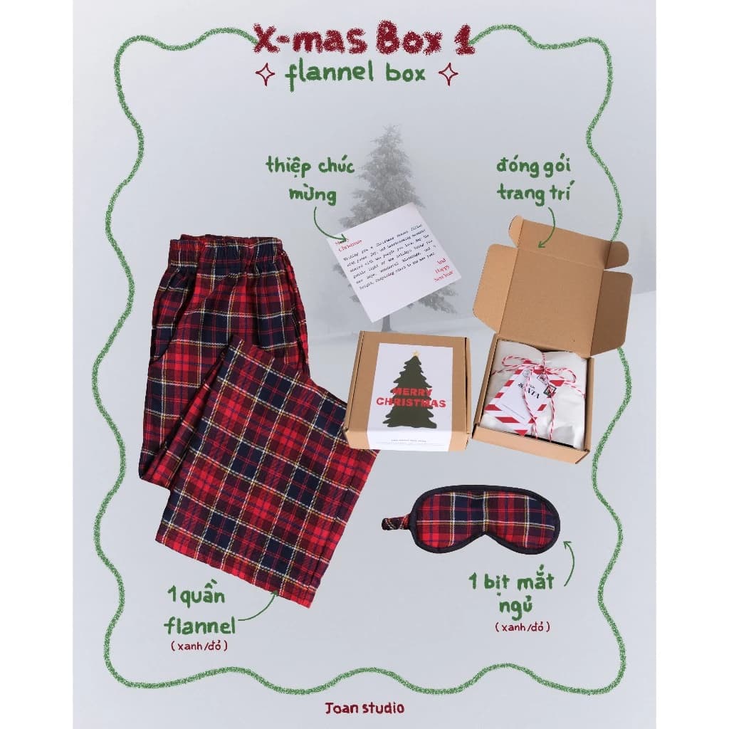 Hộp Quà Tặng Giáng Sinh Noel Dễ Thương, Quần Ngủ Vải Flannel, Tất Giáng Sinh Tặng Người Yêu, Bạn Bè, Người Thân