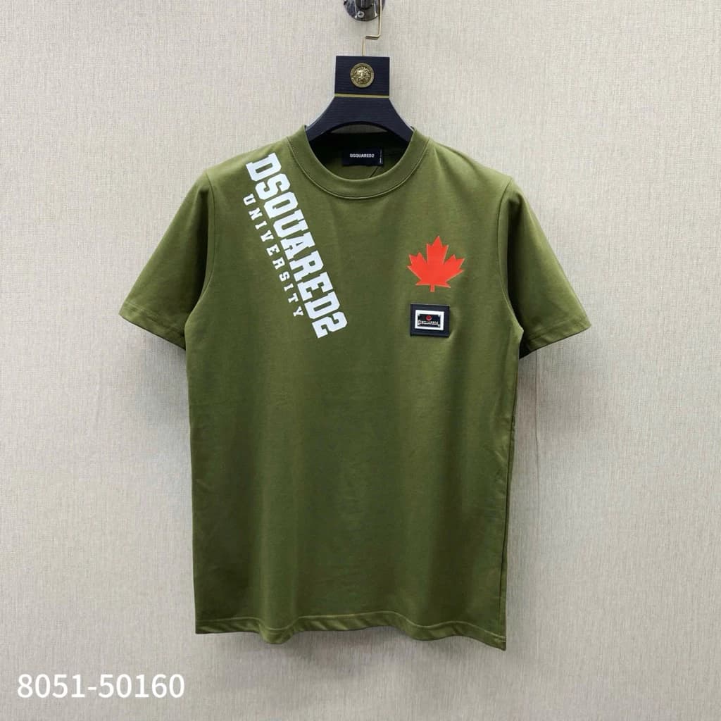 Áo phông nam nữ Premium Cotton thêu logo kim loại ngực phối in chữ logo lá phong đỏ 3 màu  cho các ae boy phố