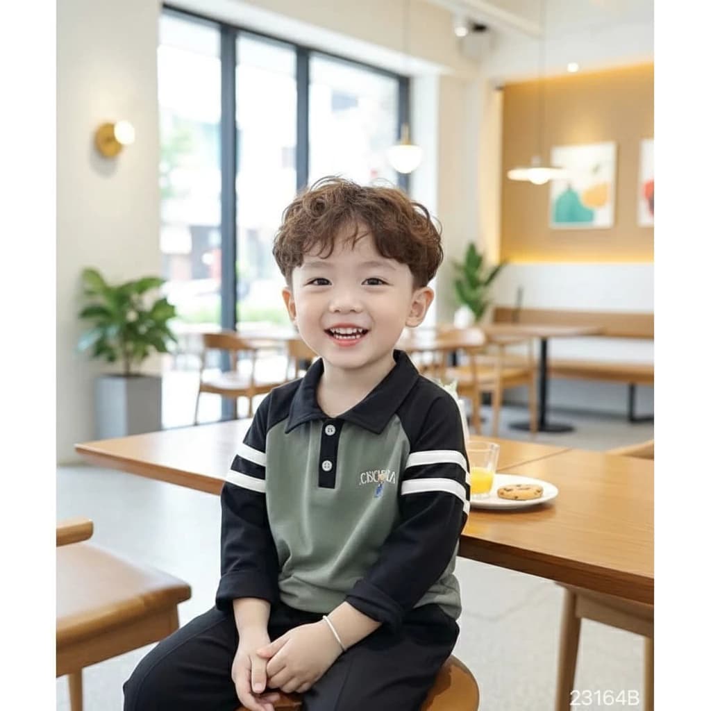 Bộ Quần Áo Thu Đông Dài Tay Gấu ORI chất Cotton mềm mại co giãn dành cho bé 8-23 kg