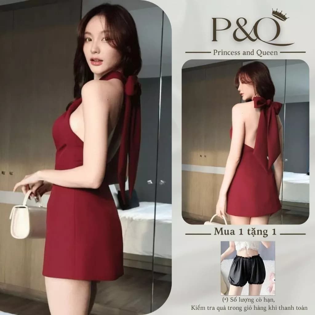 Đầm xòe nữ P&Q chân váy mini họa tiết hai lớp có lớp lót có bigsize | vd0001