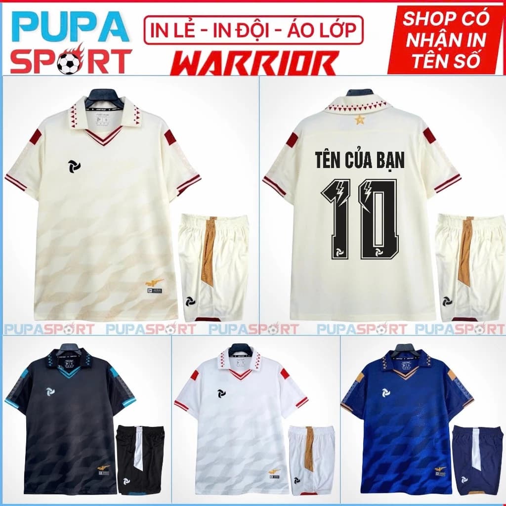 Bộ Quần Áo Đá Banh - Jp Không Logo WARRIOR - Nhiều Màu - Vải Mè MK 11.2 Cao Cấp Cho Nam Nữ